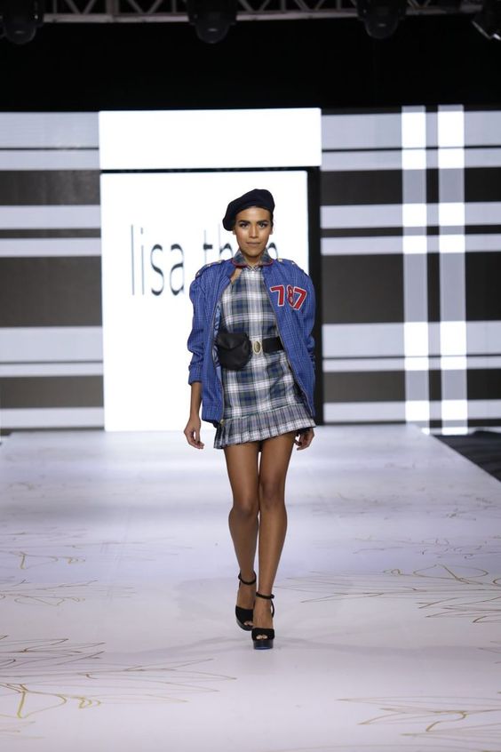 Plaid mini halter dress