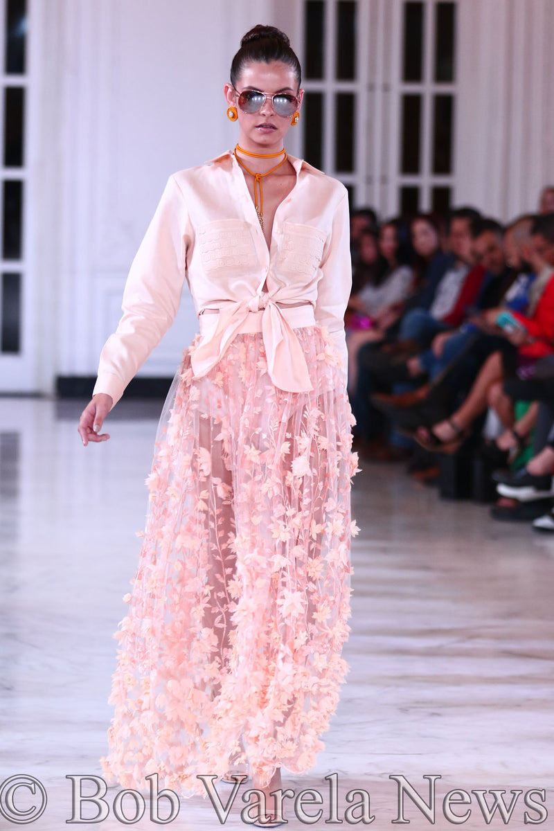 【Anyone more】Silu Peach fuzz Pintuck Long Hool Skirt Peach Long Skirt. Maxi Skirt. Peach Bridesmaid Skirt. Floor