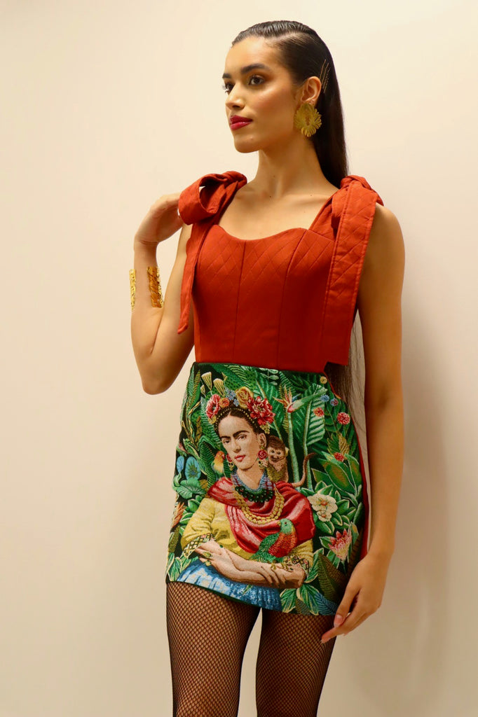 Frida embroidered mini dress