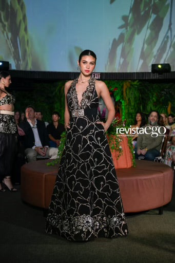 Black Floral Printed Long Dress