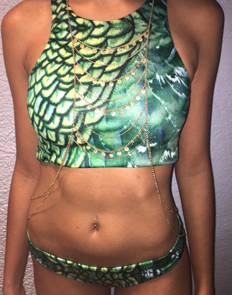 Peacock racerback bikini top only