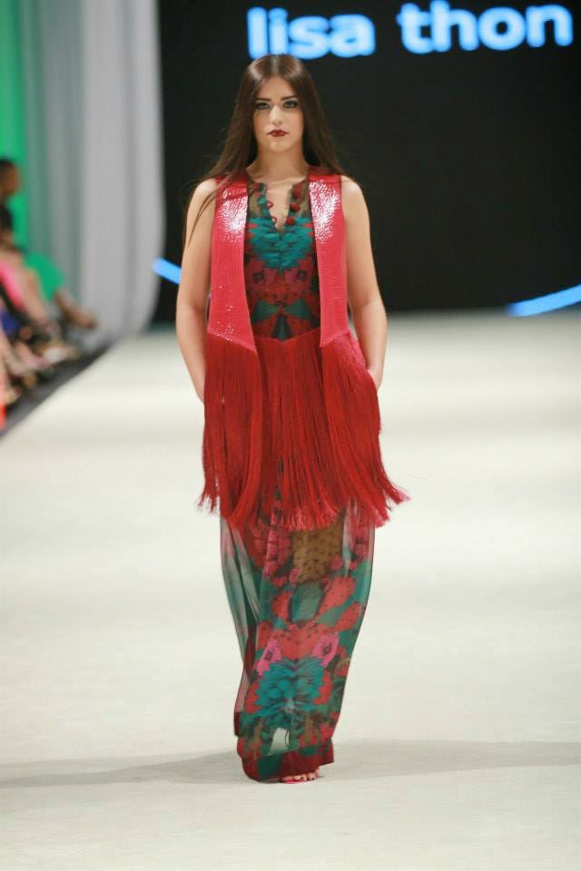 Printed chiffon maxi dress with fringes