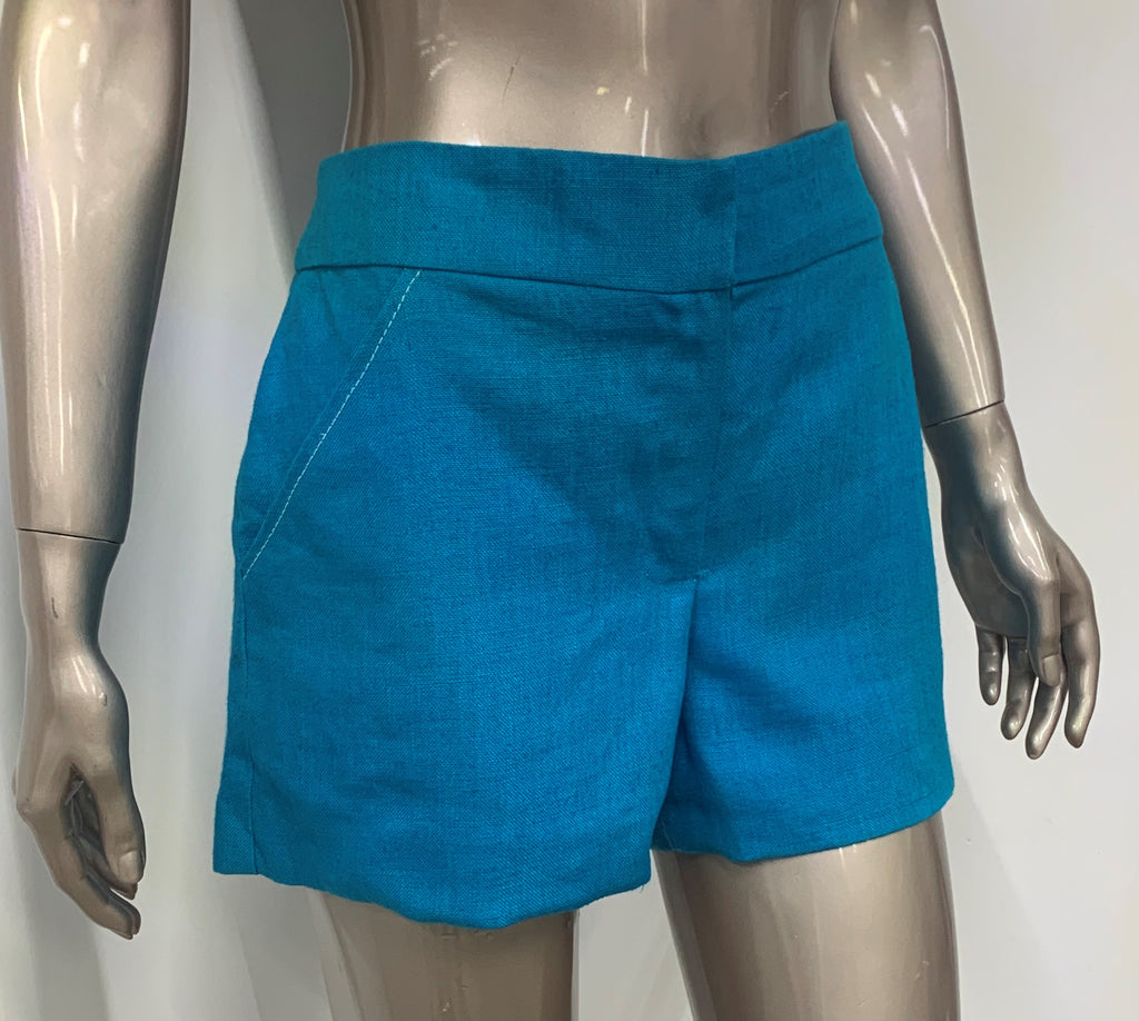 Teal Linen Shorts